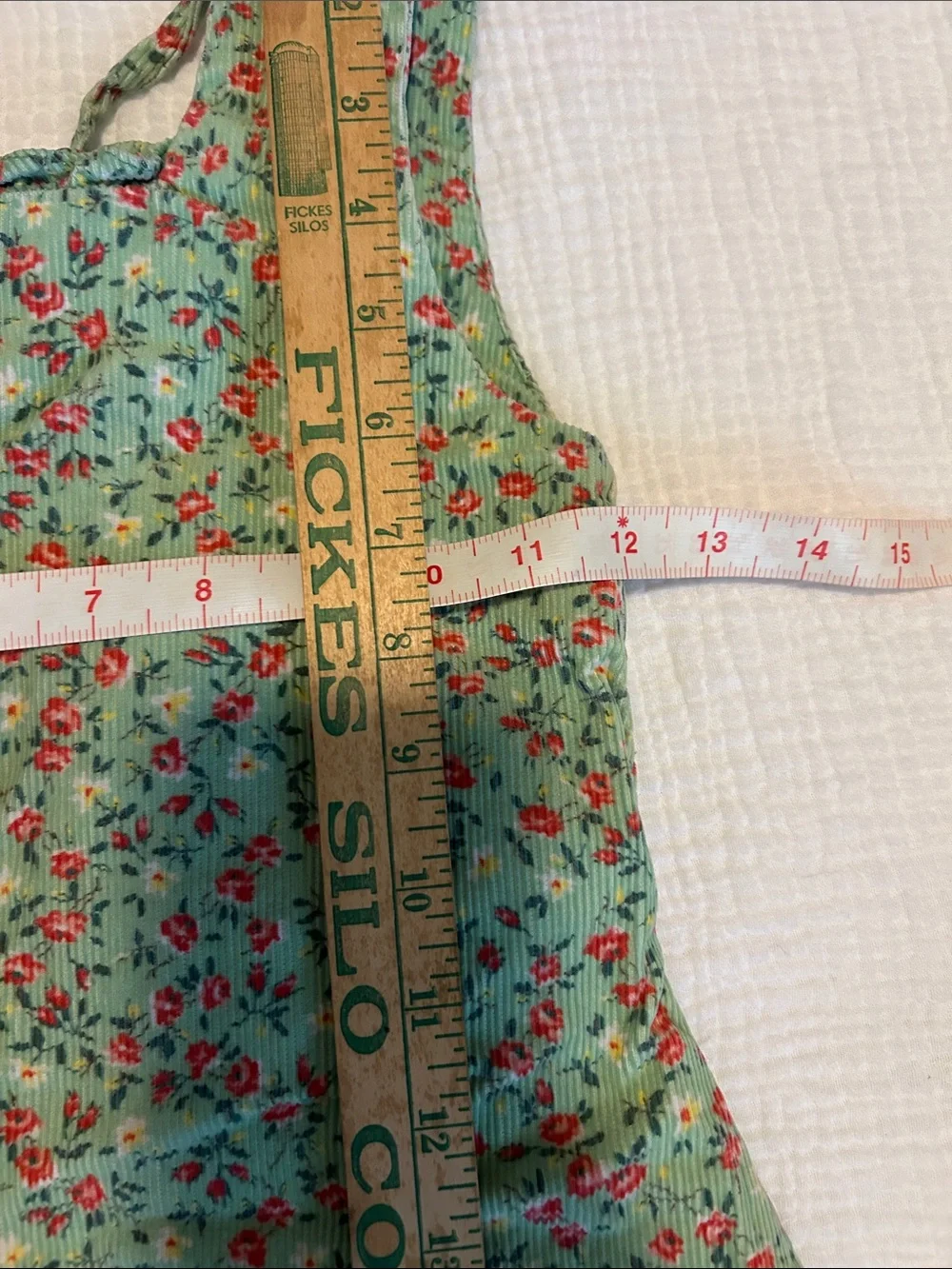 Ralph Lauren Green Floral Corduroy Dress Girls 6 Cottage Back to School Cotton